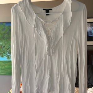 NWOT, med, ruffle neck, forever 21 shirt